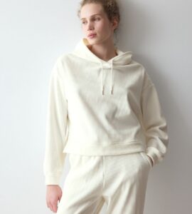 Velour Rib Hoodie
