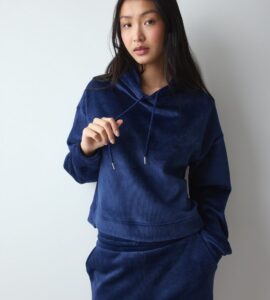 Velour Rib Hoodie